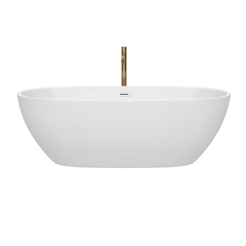 Wyndham Collection Juno 71" Freestanding Soaking Tub with Tub Filler