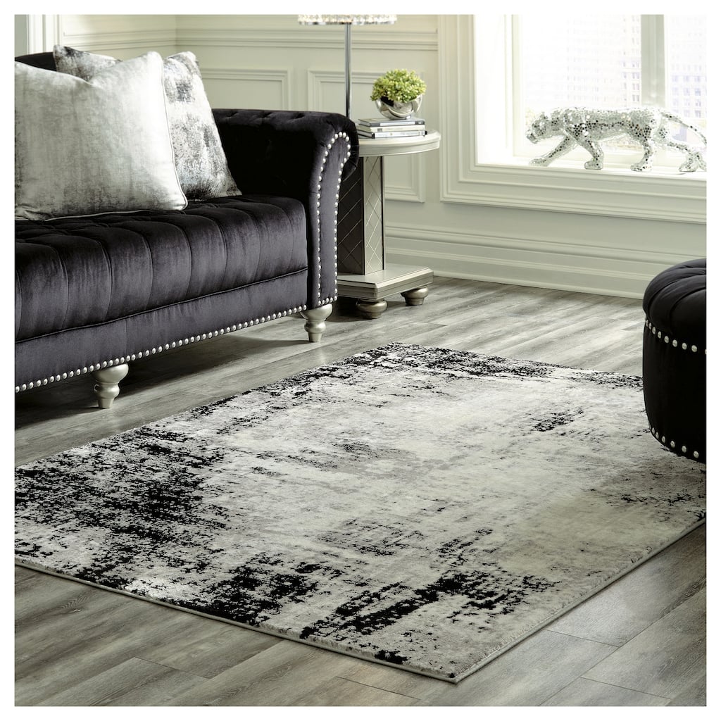 Zekeman Black/Cream/Gray Medium Rug