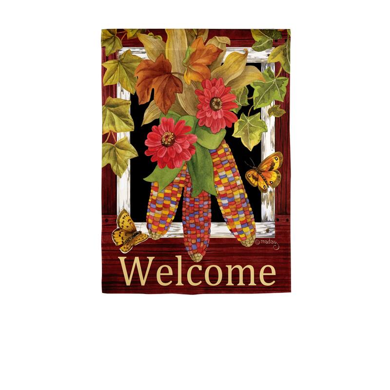 Fall Corn Suede Garden Flag