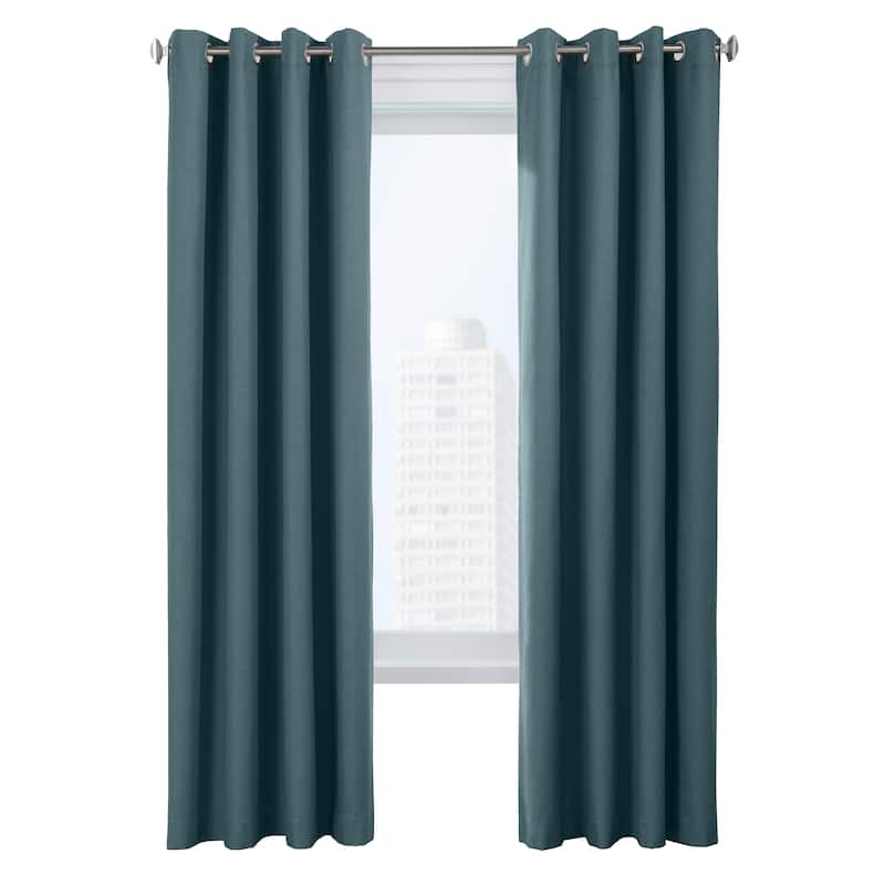ThermaPlus Ventura Total Blackout Foamback Grommet Curtain Panel Pair