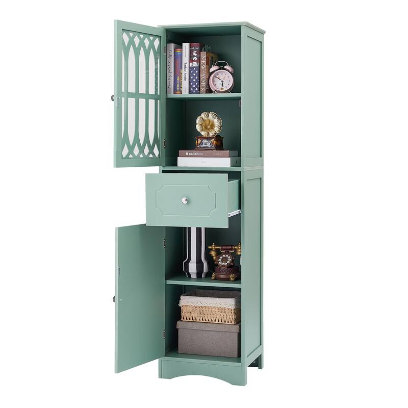 Freestanding Storage Cabinet with Drawer and Doors
