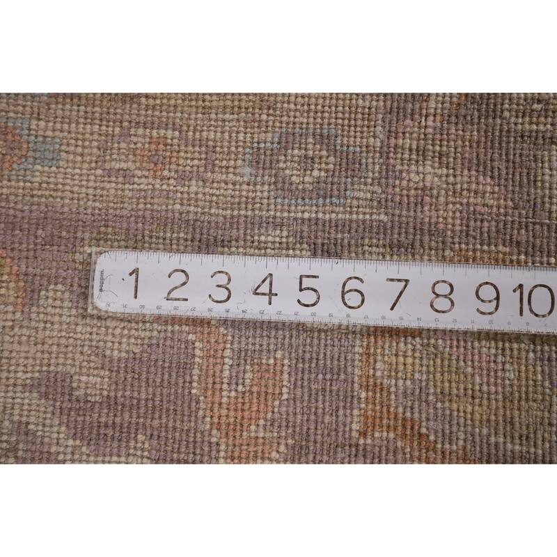 Light Blue Oushak Vegetable Dye Area Rug Hand-Knotted Wool Carpet - 4'1"x 5'9"