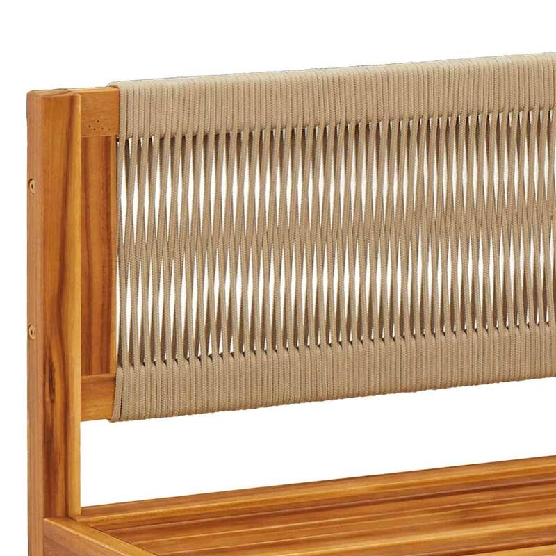 vidaXL Garden Sofa Armless with Cushions Wood Acacia&Rope - 25.6" x 25.6" x 25.6"