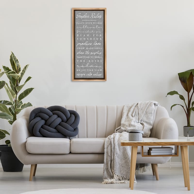 Stupell Comforting Garden Rules Framed Floater Canvas Wall Art Design By Lil' Rue
