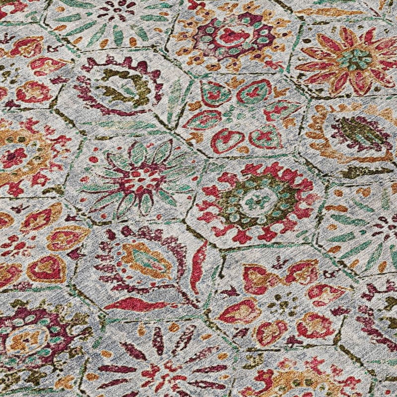HomeRoots Floral Transitional Rectangle Outdoor Rug