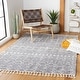 preview thumbnail 14 of 18, SAFAVIEH Berber Fringe Shag Leatha Trellis Rug - Cream/Dark Grey - 8' x 10'
