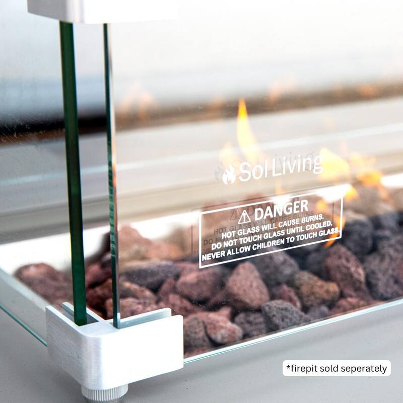 Outdoor Westwood Fire Pit Rectangle Wind Screen 36" x 14" - 36-in L x 14-in W x 7.7-in H