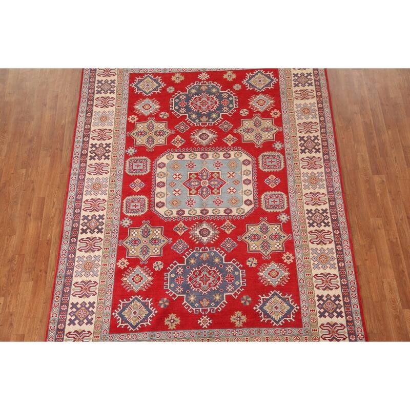 Traditional Red Kazak Oriental Area Rug Handmade Wool Carpet - 6'7"x 9'8"