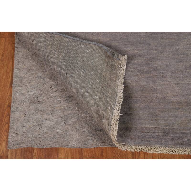 Hand Knotted Oriental 100% Wool Carpet Modern Modern Greys & Charcoal Gabbeh Area Rug - 6' 6'' X 5' 0''
