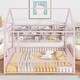 preview thumbnail 19 of 40, Full Size Metal Bed House Bed Frame with Fence and Four Metal Grid Shelves