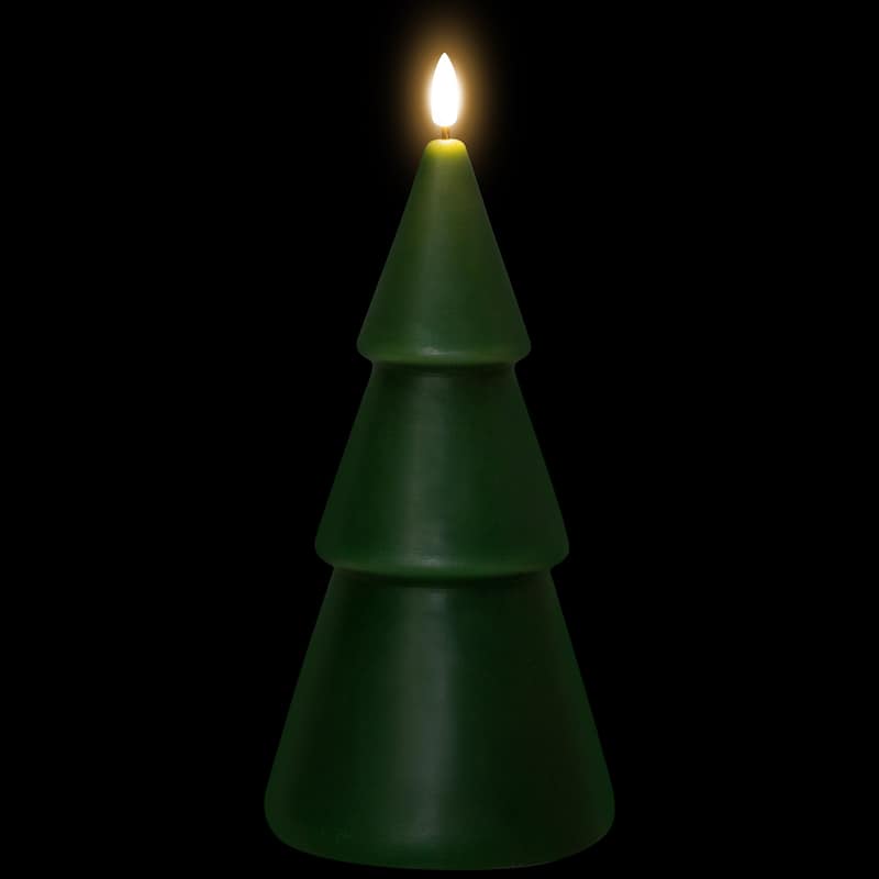 Flameless LED Flickering Christmas Tree Wax Candles - 10.5" - Set of 2