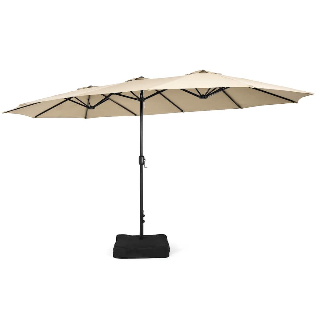 Costway 15FT Double-Sided Twin Patio Umbrella Outdoor Market with - See Details