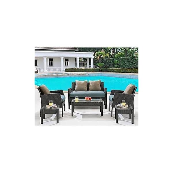 Shop Hanover Outdoor Chel 6pc Blu Chelsea 6 Piece Patio Set In Ocean Blue Free Shipping Today Overstock 14684265