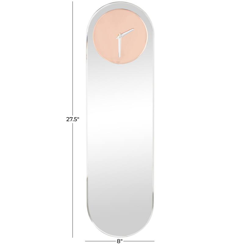 Silver Glass Decorative Wall Clock with Blue, Purple or Pink Clock Face