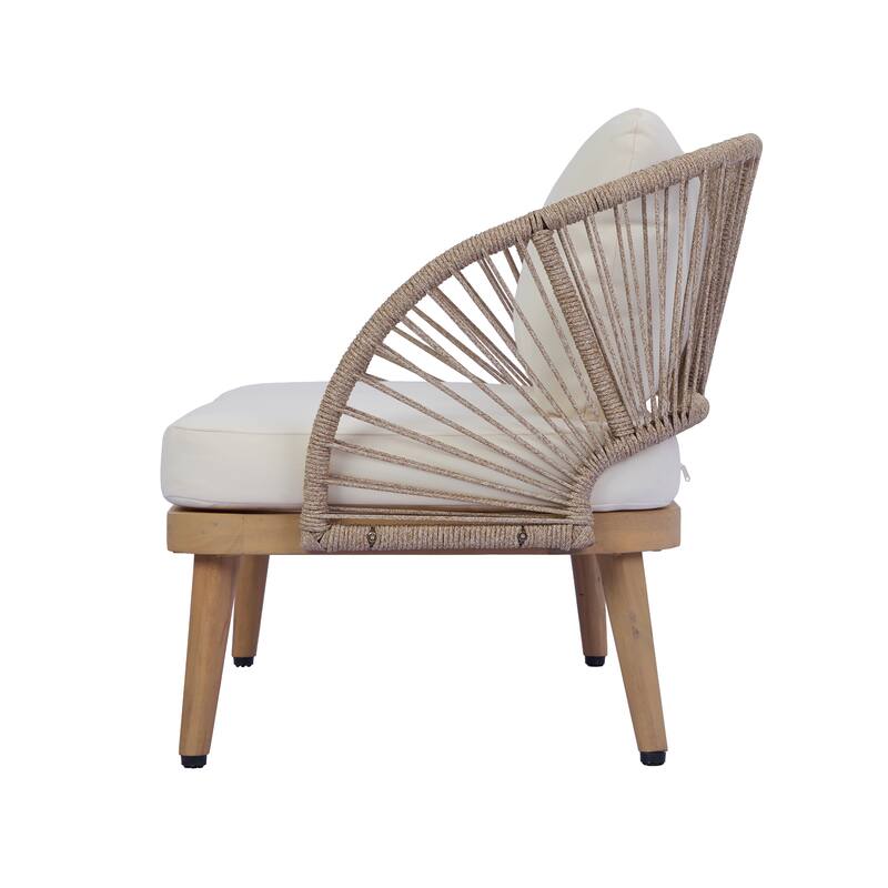 Christopher Knight Home - Outdoor Acacia Wood Club Chair with Curved Tub Design