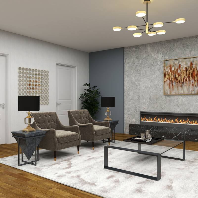 Crystal Room Table or Buffet Lamp with Black Shade and Gold Accents - Black or Gold - Roche River Decor