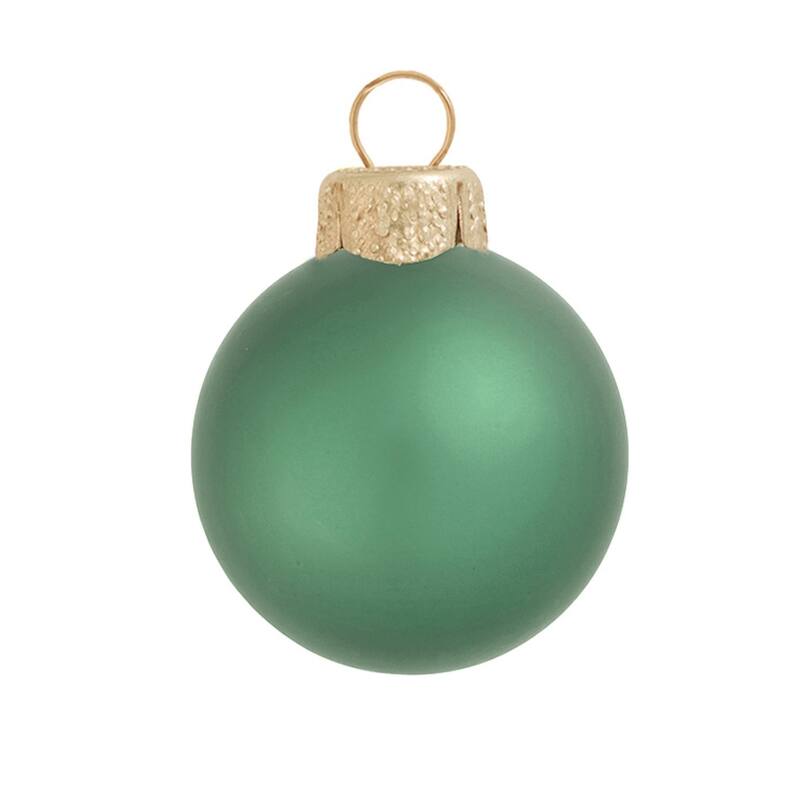 Petite Matte Finish Glass Christmas Ball Ornaments - 1.25" (30mm) - Soft Green - 40ct