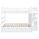 preview thumbnail 3 of 40, Full Over Full Bunk Bed with Trundle and Stairs, Wooden Storage Bed with Pull-out Drawers and Guardrail for Kids Bedroom
