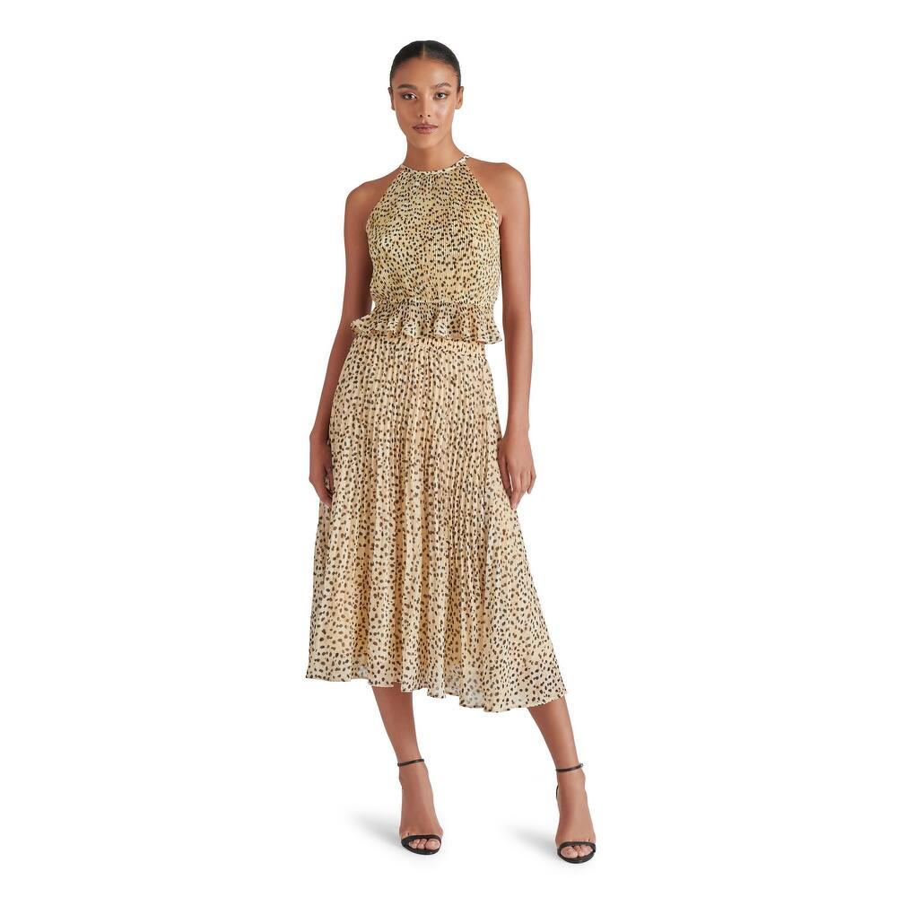 Steve Madden Raina Pleated Printed Maxi Skirt