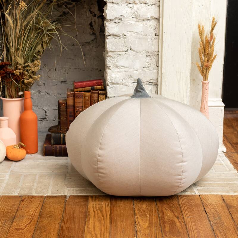 Jaxx Pumpkin Pouf - Luxurious Ottoman for Fall & Halloween Decor