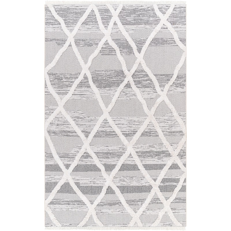 Livabliss Morocotton Diamond Trellis Area Rug - 6'4" x 9' - Grey