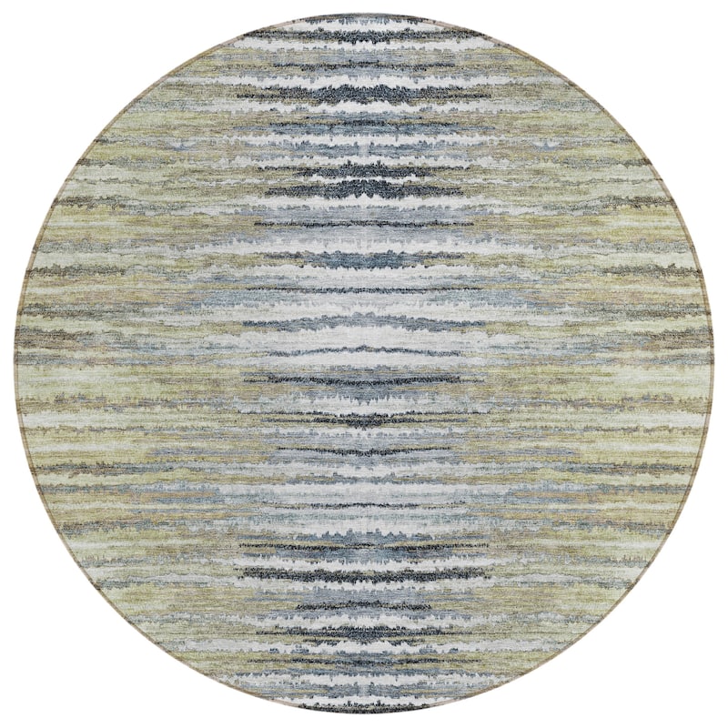 Machine Washable Indoor/ Outdoor Chantille Jagged Stripes Rug