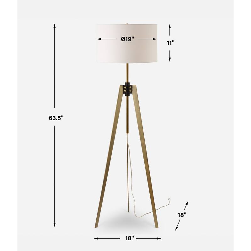 Uttermost Anchorage Tri-pod Floor Lamp - 63.5'' H X 19'' W X 19'' D