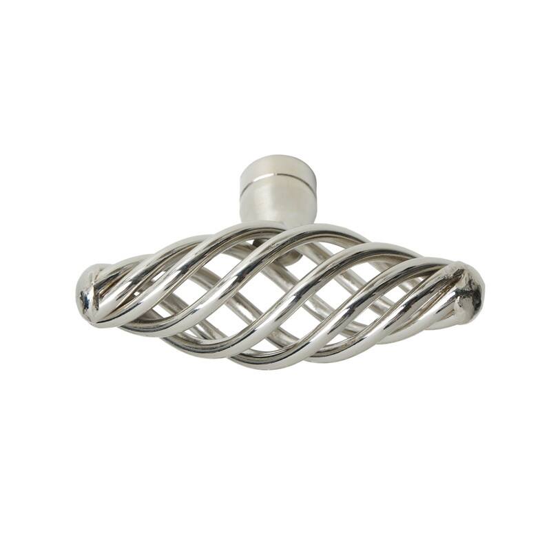 Utopia Alley Aire Cabinet Ring Pull Knob - Vintage Cabinet Polished Nickel Hardware with Hand, Pull Knobs 2.4"