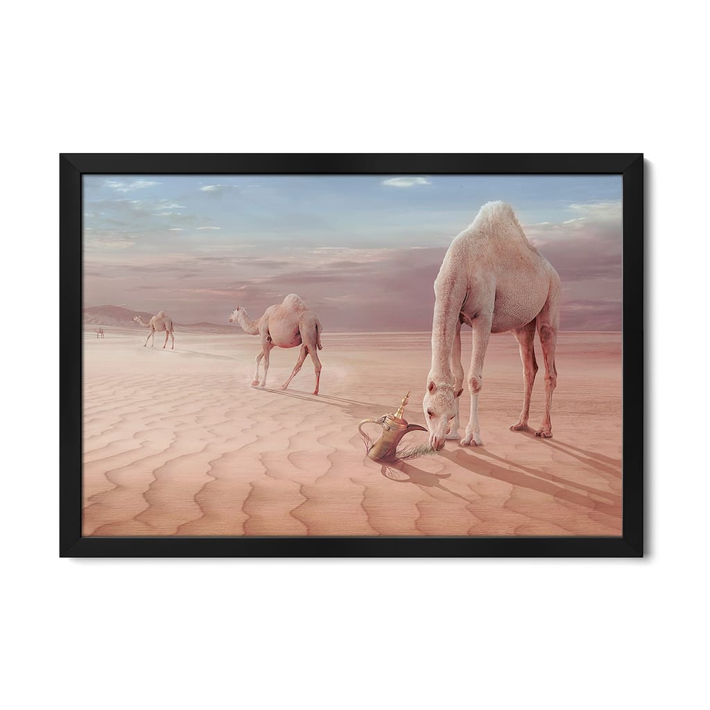 Camel's Trip Premium Framed Poster by Sulaiman Almawash
