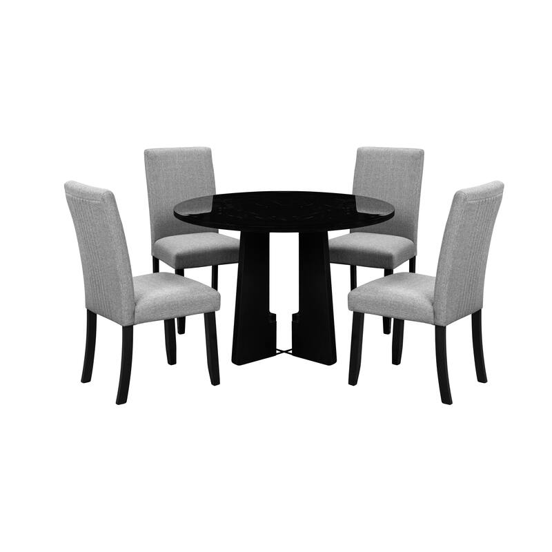 Round Dining Table for 4, Modern Kitchen Dining Table, 43 Inch Round Dining Table for Kitchen Living Room