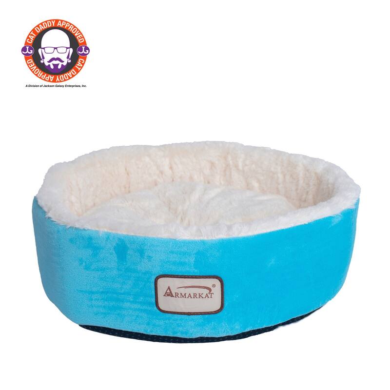 15" Soft Plush Round Dount Cat Beds, Dog Cuddler - 15"(L) x 15"(W) x 5"(H)