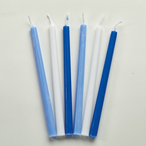 Club Pack of 45 Deluxe Blue and White Hanukkah Candles 5.75" - N/A