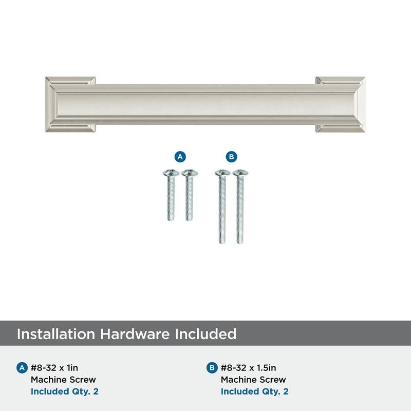 Appoint 3-3/4 in (96 mm) Center-to-Center Satin Nickel Cabinet Pull - 3.75