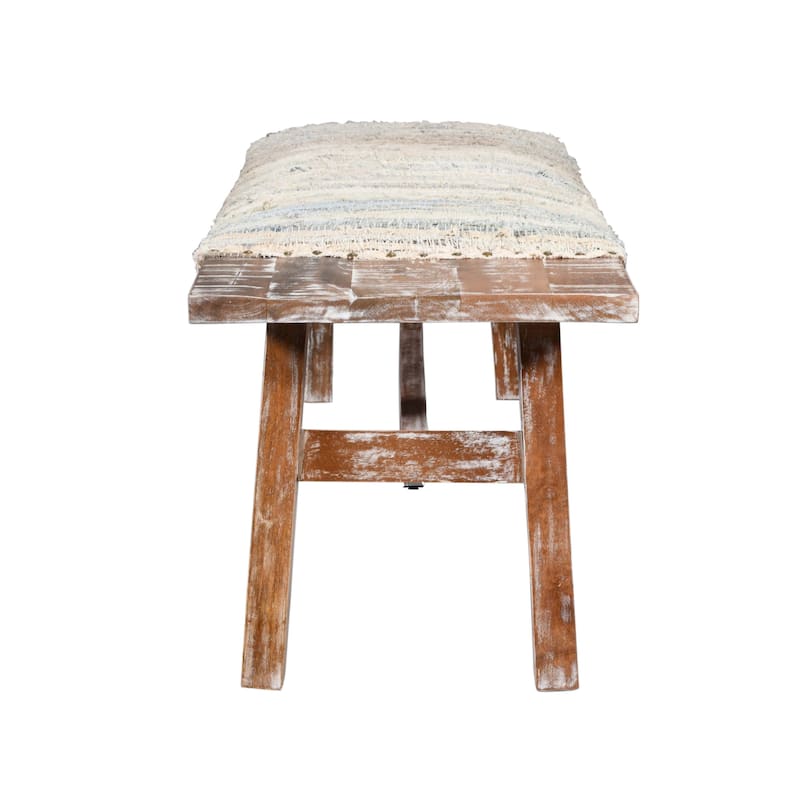 Sevita Brown/Multi Striped Accent Bench - 50" L x 16.5" W x 18" H