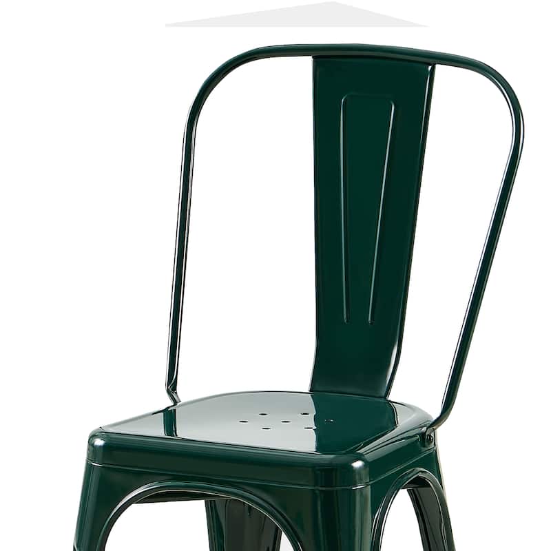 Industrial Metal 18 Inch Stackable Dining Chair Set