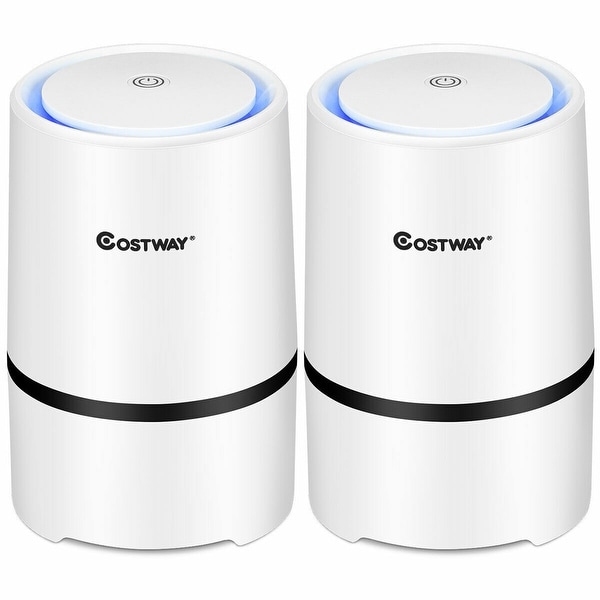 Costway 2pcs Mini Ionic HEPA Air Purifier W/3-in-1 Composite HEPA