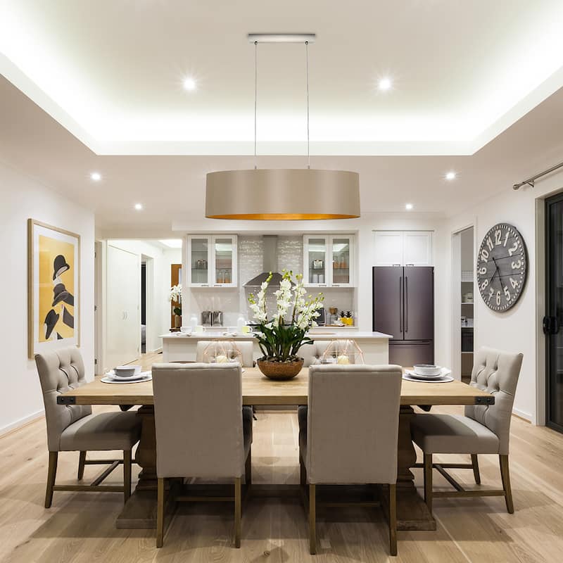 Eglo Maserlo 2-light Matte Nickel Pendant with Cappuccino and Gold