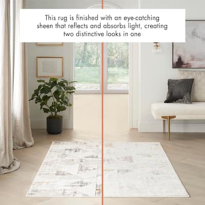 Nourison Glam Indoor Grey Geometric Area Rug