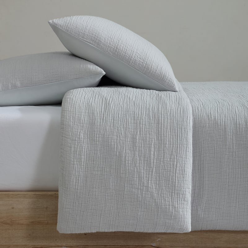 Calvin Klein Washed Texture Solid Cotton Duvet Cover Set