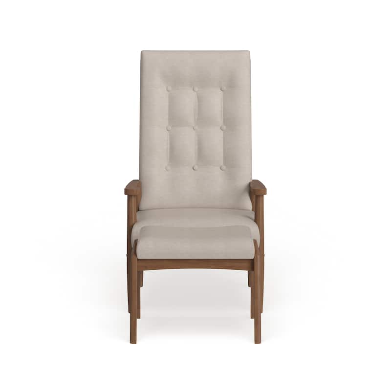 Carson Carrington Forssa Mid-century Walnut Wood Upholstered Lounge Chair and Ottoman Set