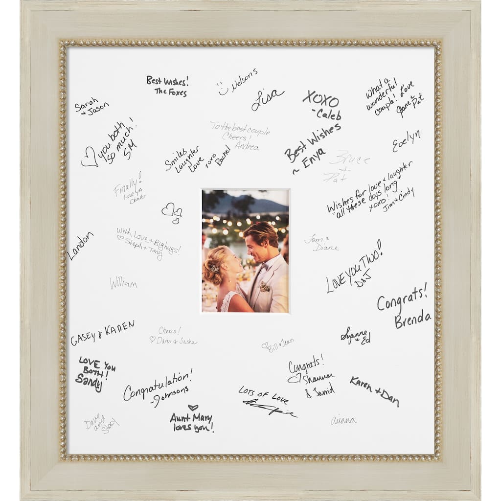 Parthenon Signature Mat Picture Frame - Autograph Photo Frame Guest Book Alternative for Weddings, Graduations, or Retirement