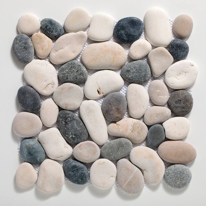 Classic Pebble 11 in. x 11 in. Mesh-Mounted Mosaic Wall and Floor Tile