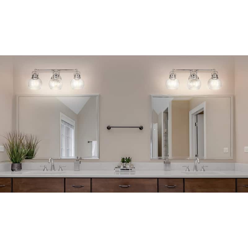 Bolha Metal/ Bubbled Glass Vanity Light, Chrome by JONATHAN Y