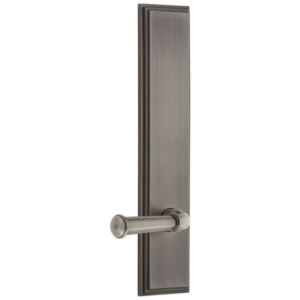 Grandeur CARGEO_TP_PSG_234_LH Carre Solid Brass Tall Plate Rose Left Handed Passage Door Lever Set with Georgetown Lever and