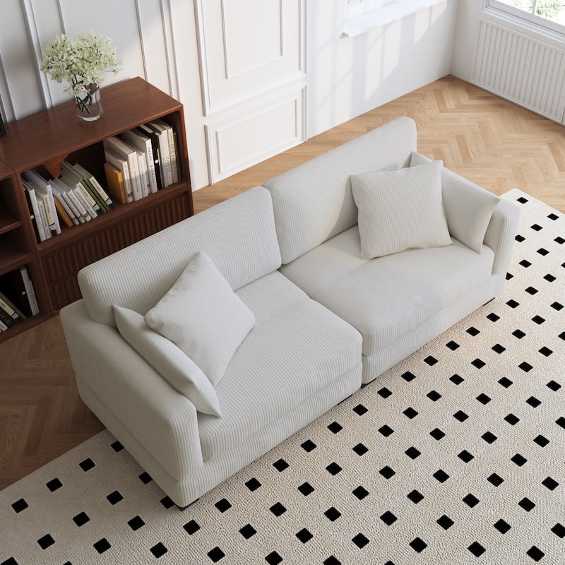 84.5″W Modern Corduroy Couch Modular Sofa