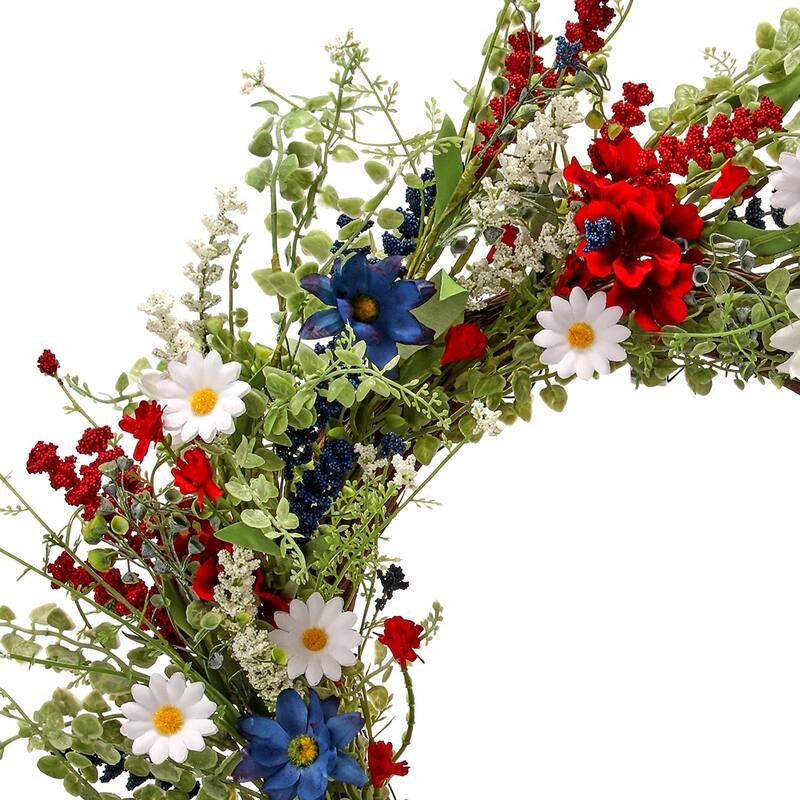 Geranium Daisy Astilbe Wreath 24"