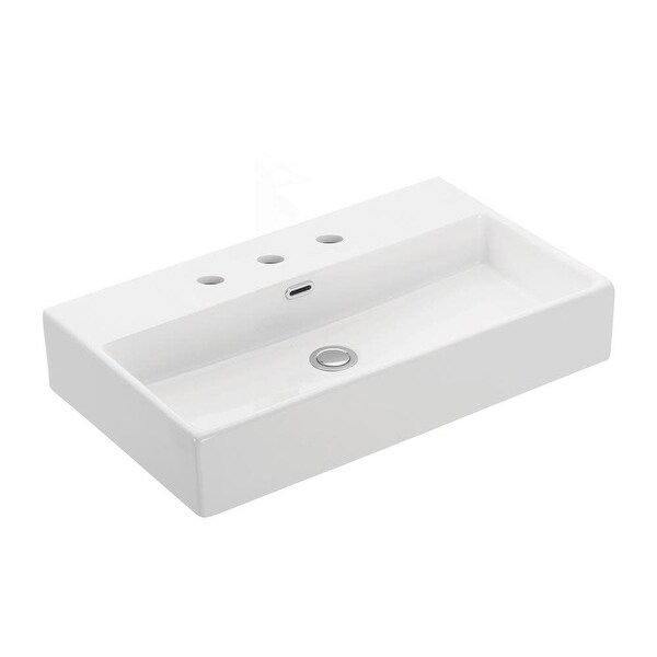 WS Bath Collections Quattro 70.03 Quattro 27-3/5" Wall Mounted/Vessel - White