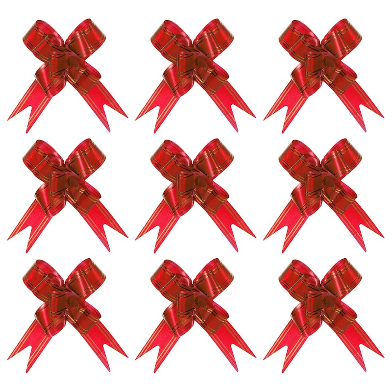 10Pcs 4" Gift Wrap Bows Pull Bows Baskets Present Wrapping Ribbon Bows - 4 inch