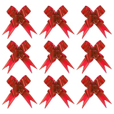 10Pcs 4" Gift Wrap Bows Pull Bows Baskets Present Wrapping Ribbon Bows - 4 inch