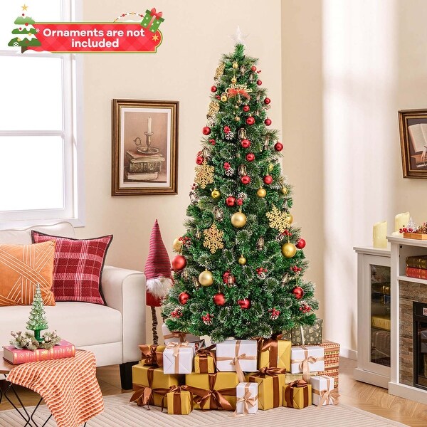Costway 5/6/7 FT Christmas Tree Artificial Xmas Tree with 8